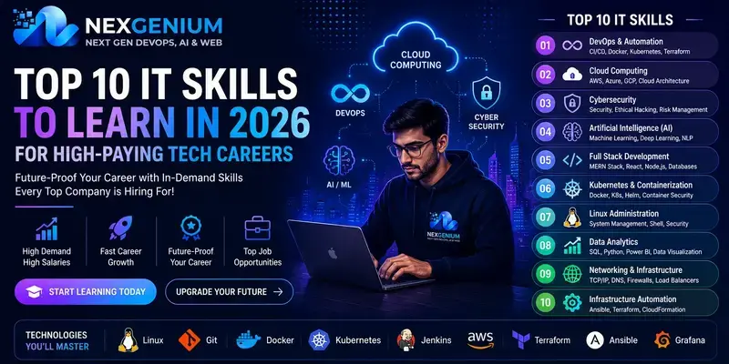 Top 10 IT Skills to Learn in 2026 for High-Paying Technology Careers